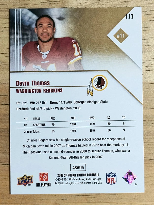 2008 SP Rookie Edition #117 Devin Thomas RC