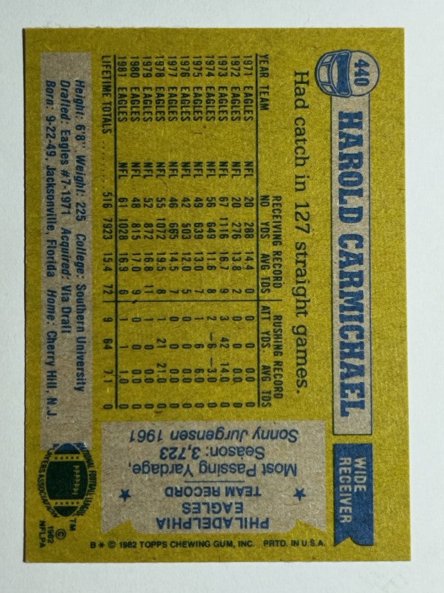 1982 Topps #440 Harold Carmichael