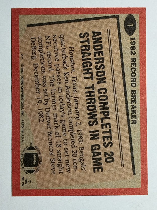 1983 Topps #1 Ken Anderson RB