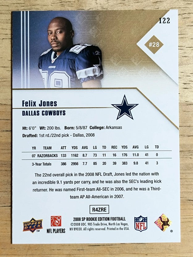 2008 SP Rookie Edition #122 Felix Jones RC