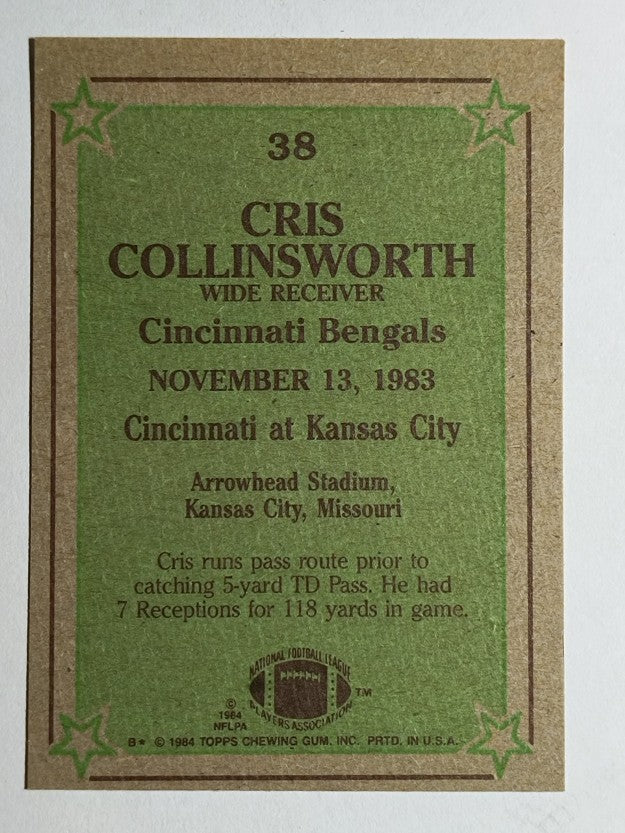 1984 Topps #38 Cris Collinsworth IR