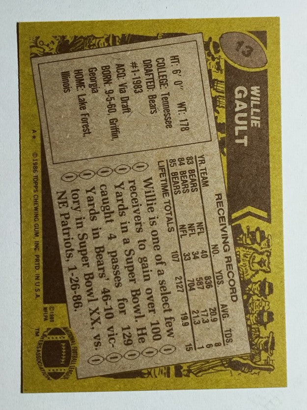 1986 Topps #13 Willie Gault