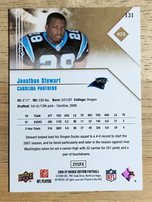 2008 SP Rookie Edition #131 Jonathan Stewart RC