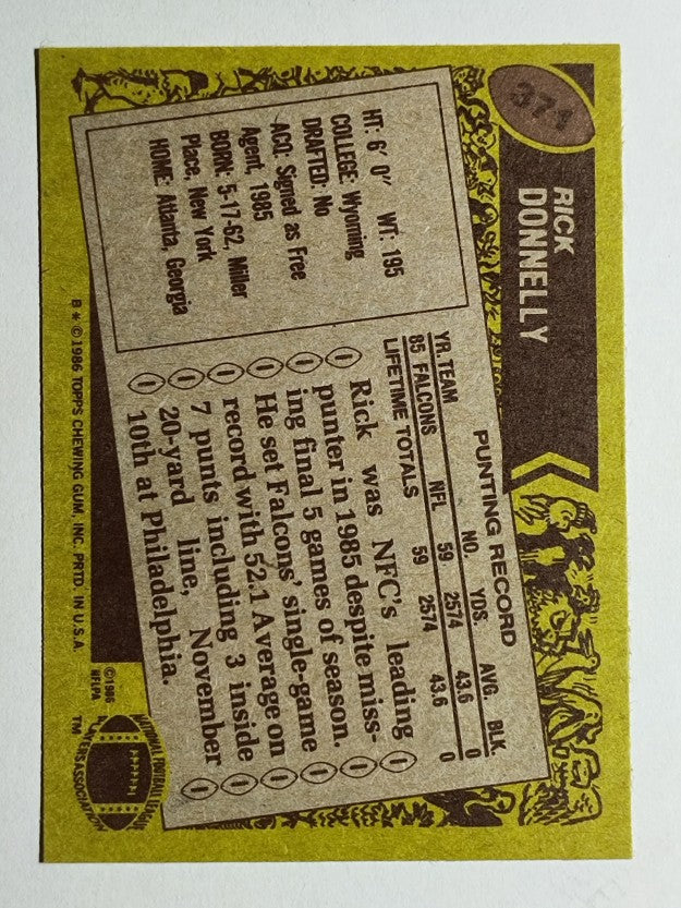 1986 Topps #371 Rick Donnelly RC
