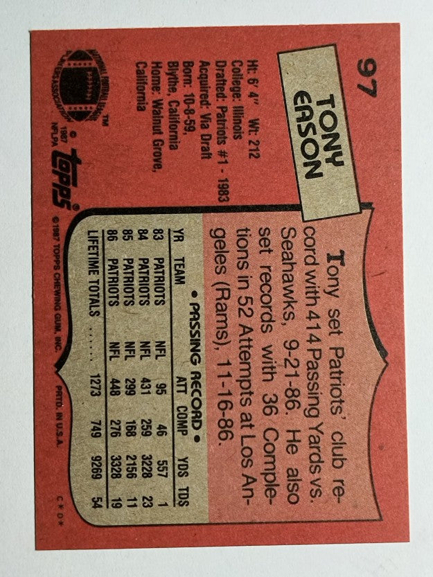 1987 Topps #97 Tony Eason