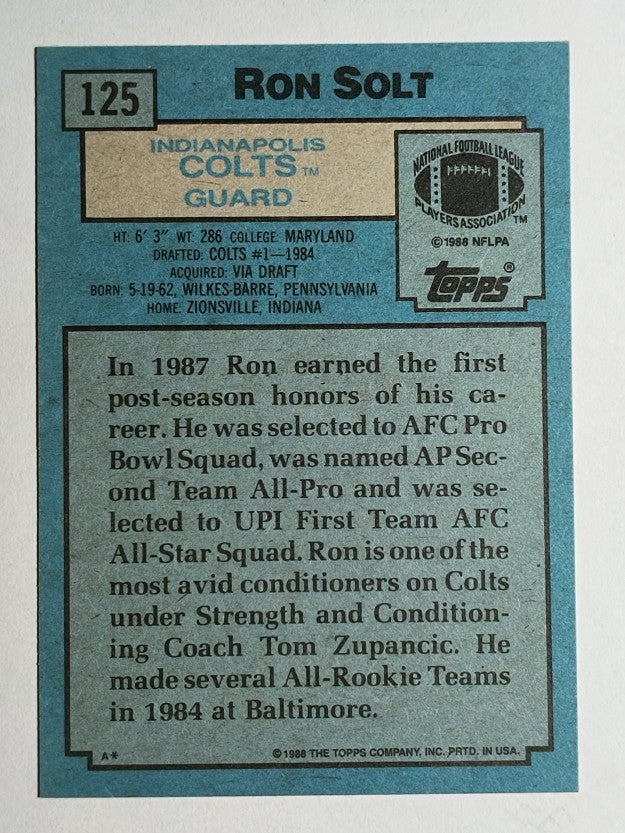1988 Topps #125 Ron Solt RC