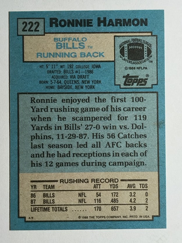 1988 Topps #222 Ronnie Harmon RC