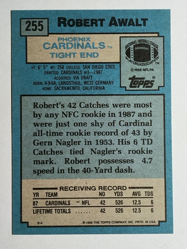 1988 Topps #255 Robert Awalt RC