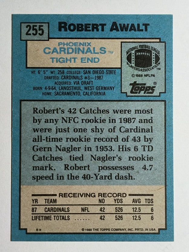 1988 Topps #255 Robert Awalt RC