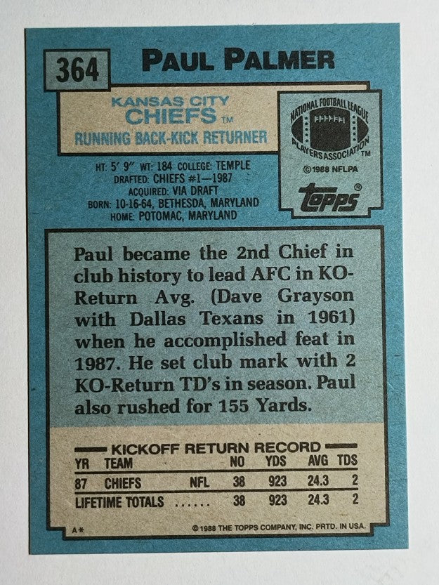 1988 Topps #364 Paul Palmer RC
