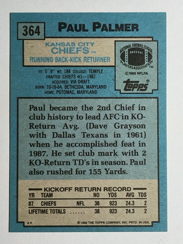 1988 Topps #364 Paul Palmer RC