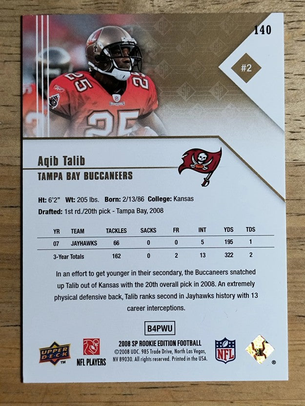 2008 SP Rookie Edition #140 Aqib Talib RC