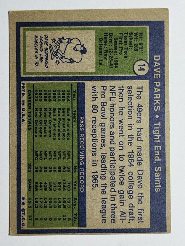 1972 Topps #14 Dave Parks (VGEX)