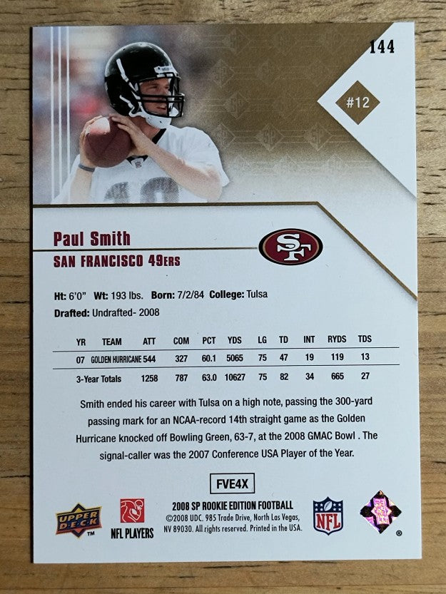 2008 SP Rookie Edition #144 Paul Smith RC