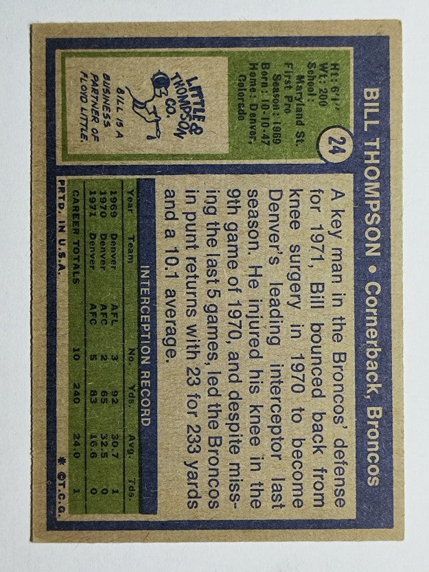 1972 Topps #24 Bill Thompson (EXMT)