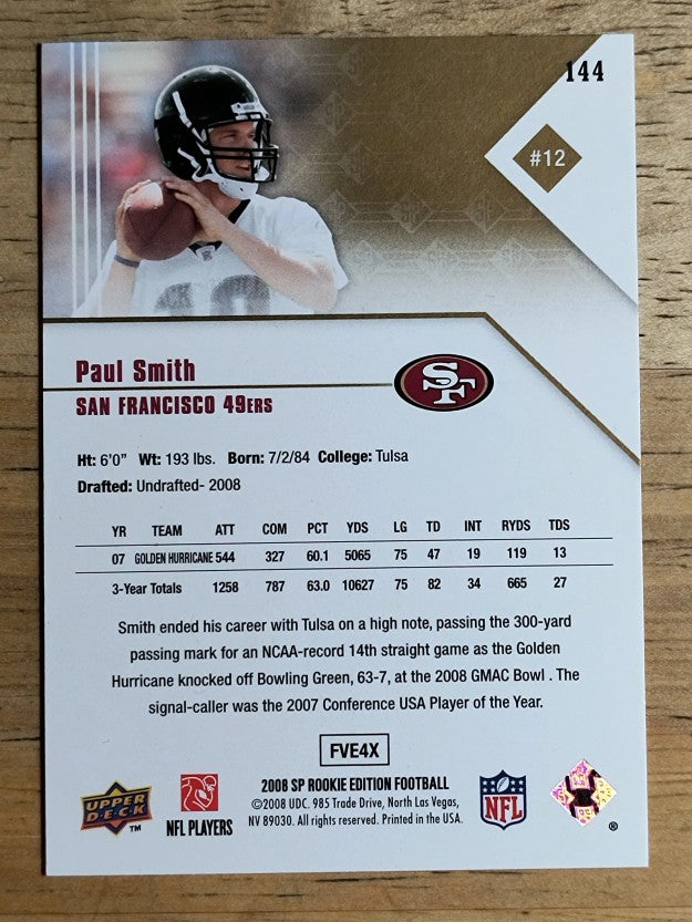 2008 SP Rookie Edition #144 Paul Smith RC