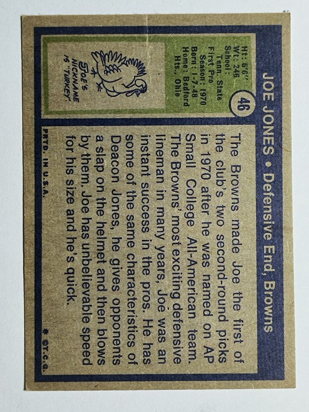 1972 Topps #46 Joe Jones DE RC (VG)