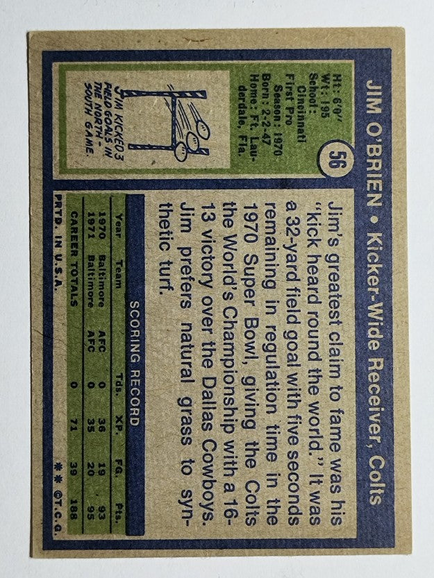 1972 Topps #56 Jim O'Brien RC (VG)