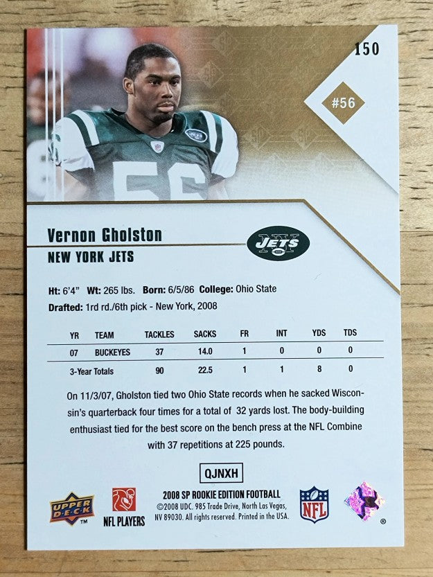 2008 SP Rookie Edition #150 Vernon Gholston RC