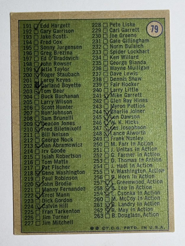 1972 Topps #79 Checklist 133-263 (GOOD)
