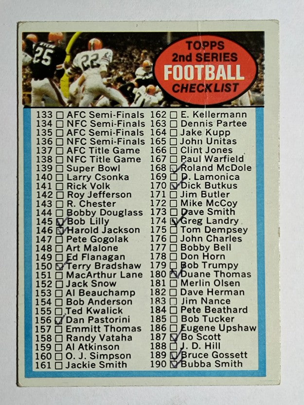 1972 Topps #79 Checklist 133-263 (GOOD)