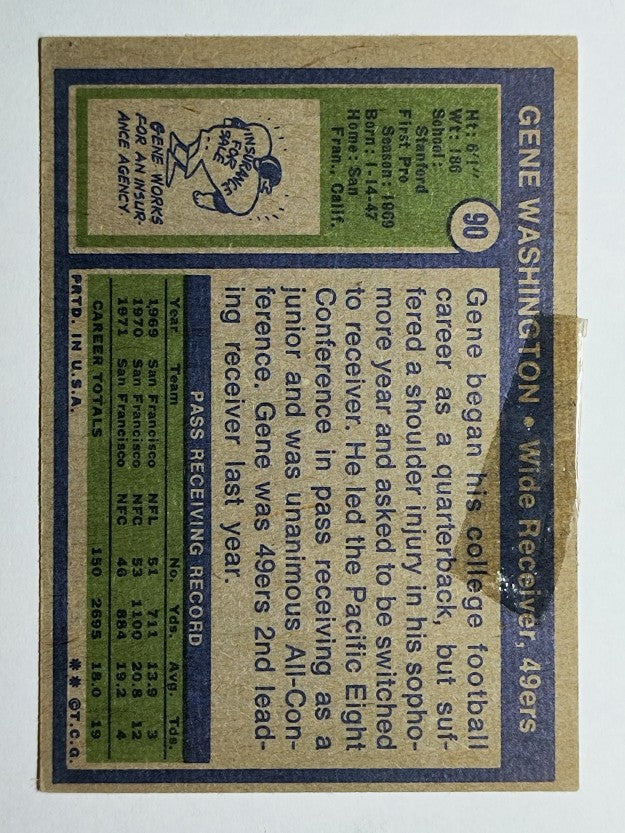1972 Topps #90 Gene Washington (POOR)