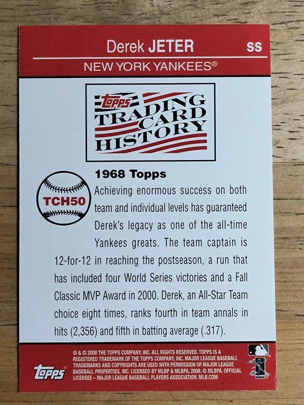 2008 Topps Trading Card History #TCH50 Derek Jeter