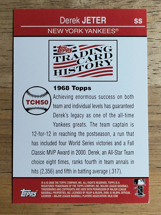 2008 Topps Trading Card History #TCH50 Derek Jeter