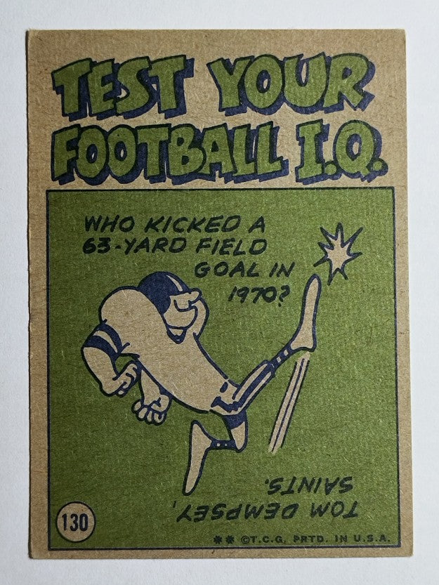 1972 Topps #130 Bill Nelsen IA (VG)