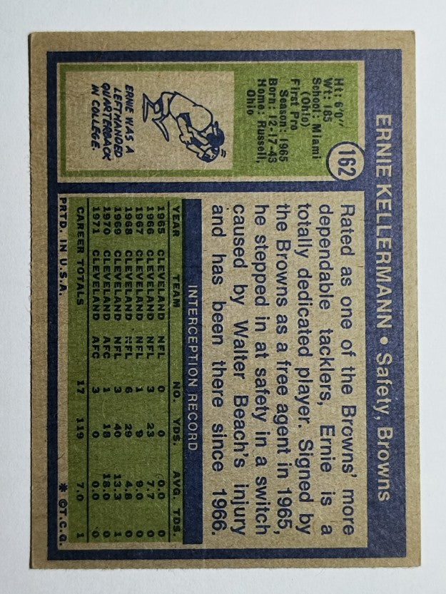 1972 Topps #162 Ernie Kellerman (VGEX)