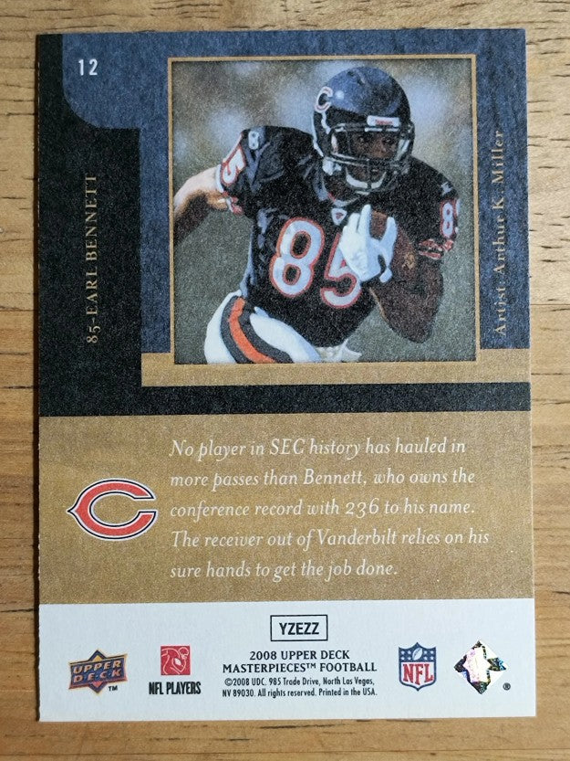2008 UD Masterpieces #12 Earl Bennett RC