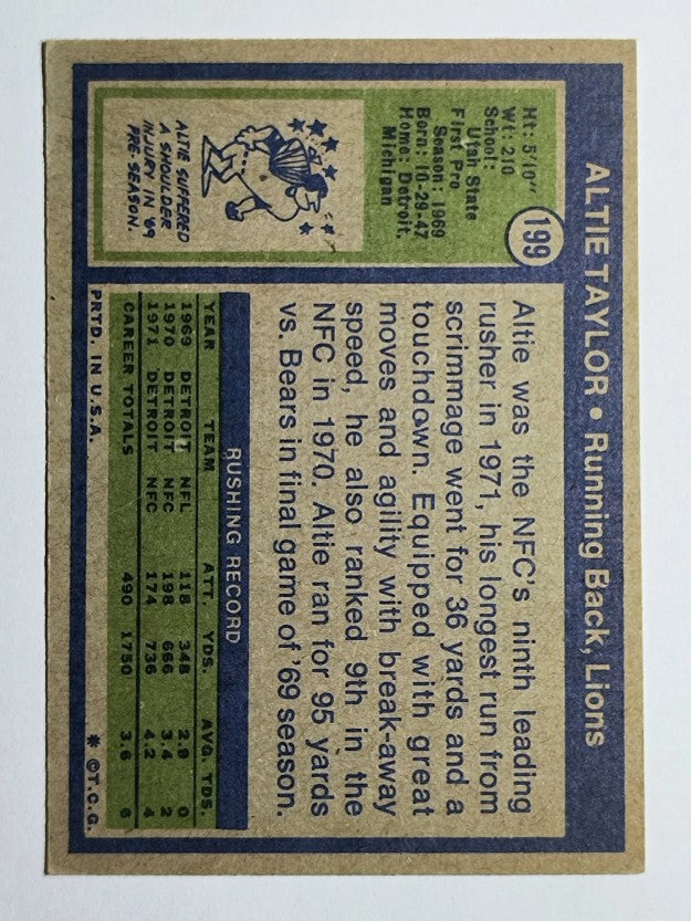 1972 Topps #199 Altie Taylor (EX)