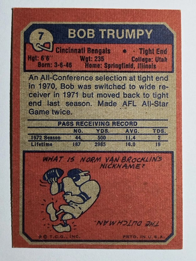 1973 Topps #7 Bob Trumpy (EX)