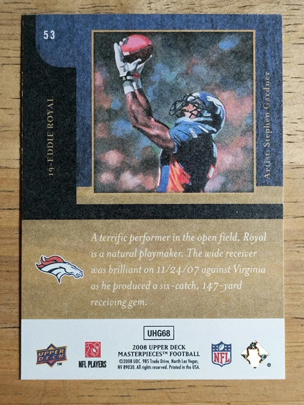 2008 UD Masterpieces #53 Eddie Royal RC