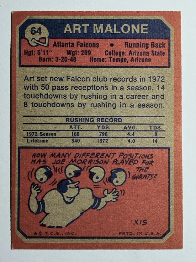 1973 Topps #64 Art Malone (EX)