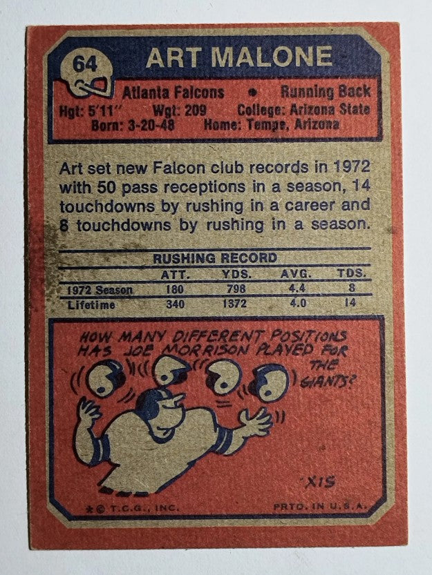 1973 Topps #64 Art Malone (EX)