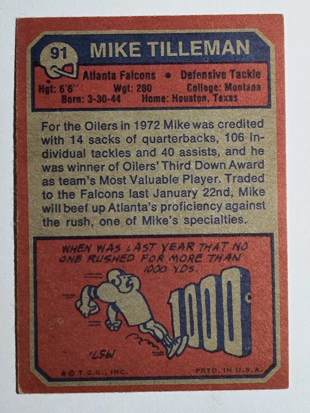 1973 Topps #91 Mike Tilleman (EX)
