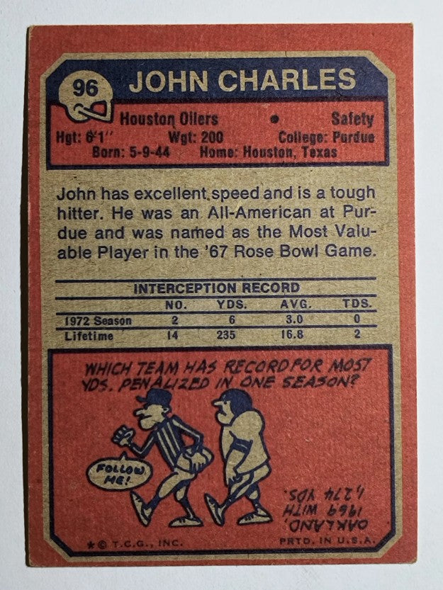 1973 Topps #96 John Charles (VG)