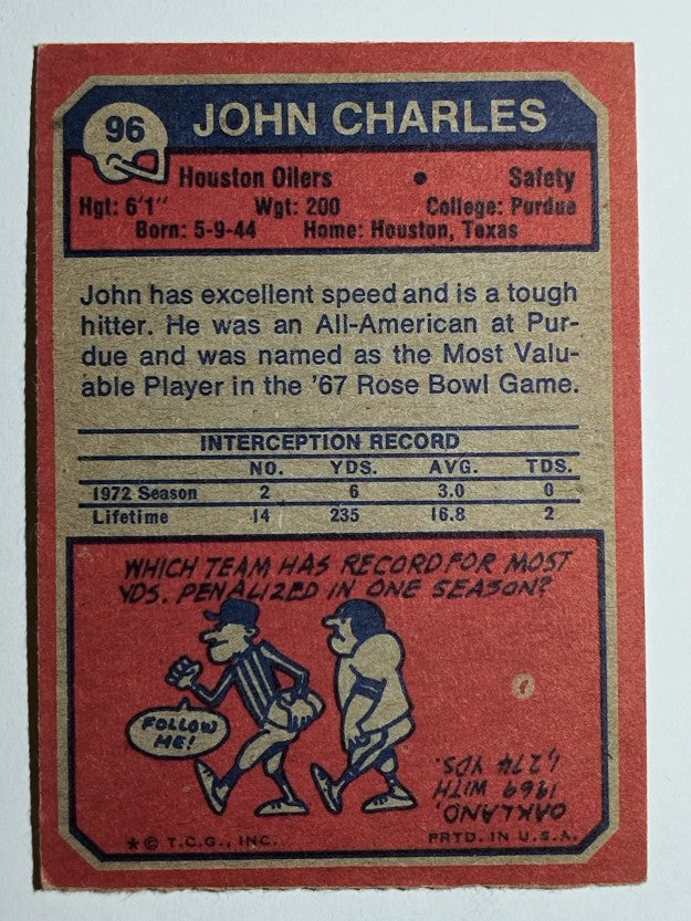 1973 Topps #96 John Charles (VG)