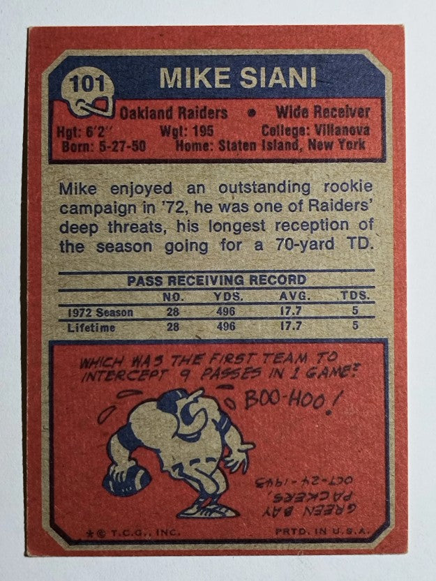 1973 Topps #101 Mike Siani RC (VGEX)