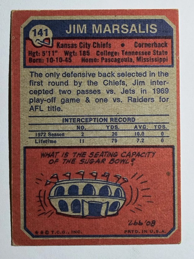 1973 Topps #141 Jim Marsalis (VG)