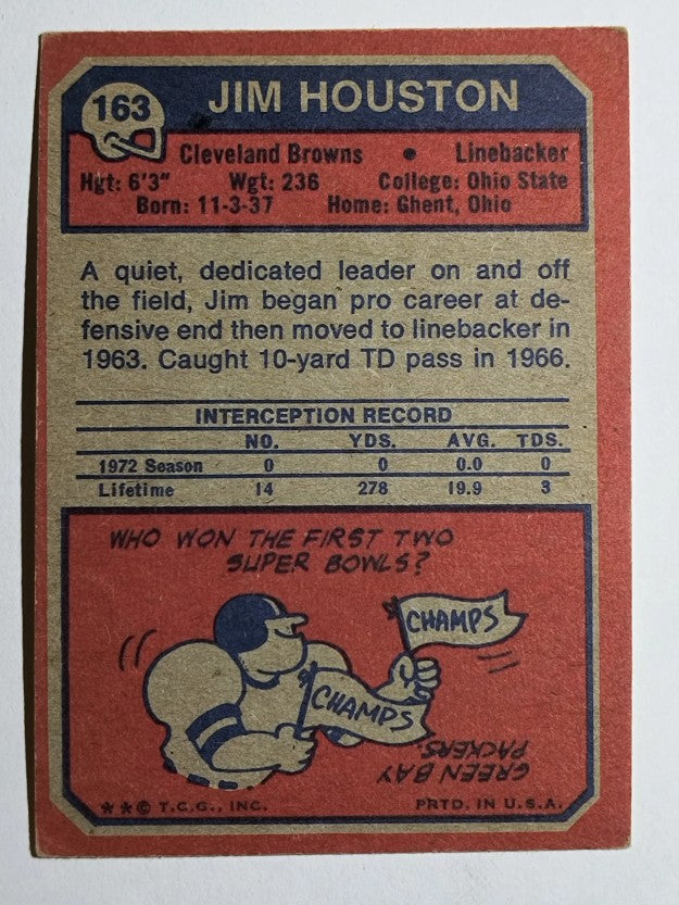 1973 Topps #163 Jim Houston (VG)