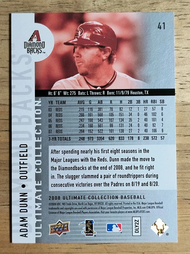 2008 Ultimate Collection #41 Adam Dunn