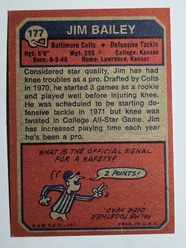 1973 Topps #177 Jim Bailey (VGEX)