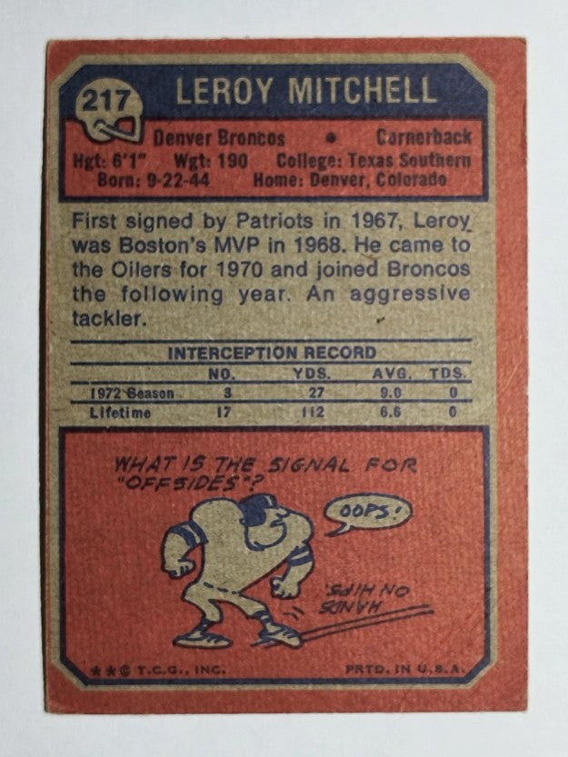 1973 Topps #217 Leroy Mitchell (GOOD)