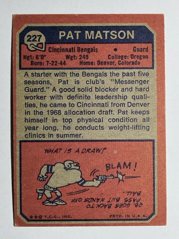 1973 Topps #227 Pat Matson (EX)