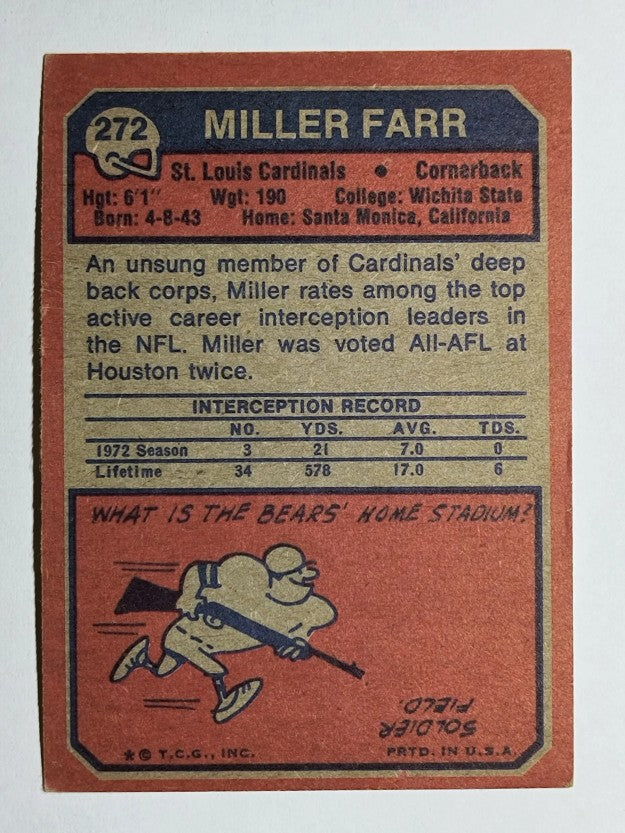 1973 Topps #272 Miller Farr (EX)