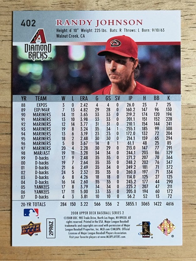 2008 Upper Deck #402 Randy Johnson