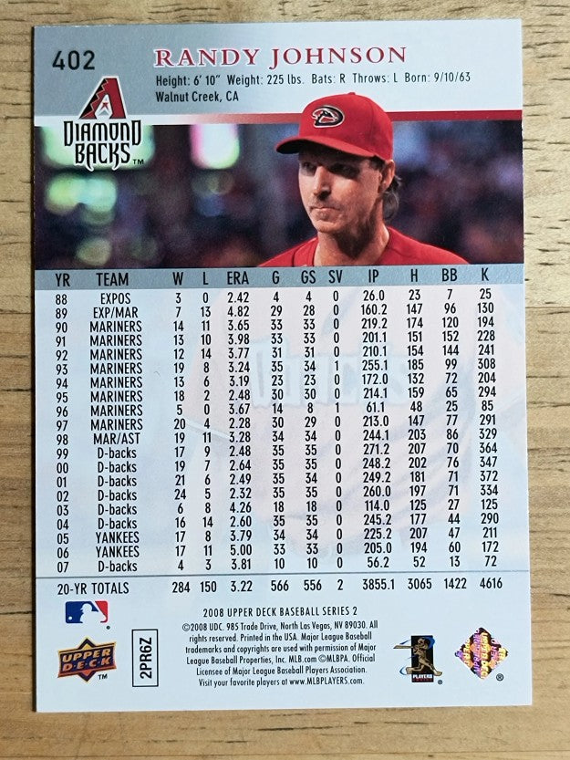 2008 Upper Deck #402 Randy Johnson