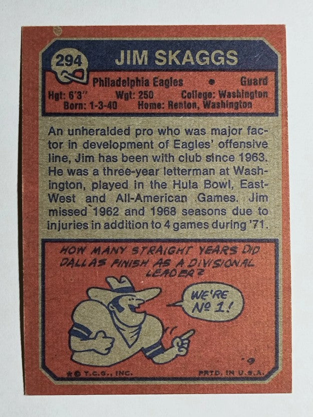 1973 Topps #294 Jim Skaggs (VGEX)